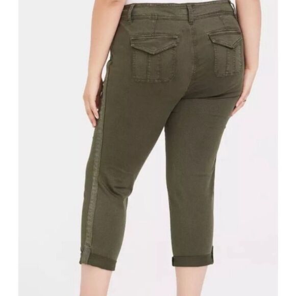 ✨Torrid Aviator Utility Crop Sz 14 Pants Army Green✨ - Picture 4 of 11